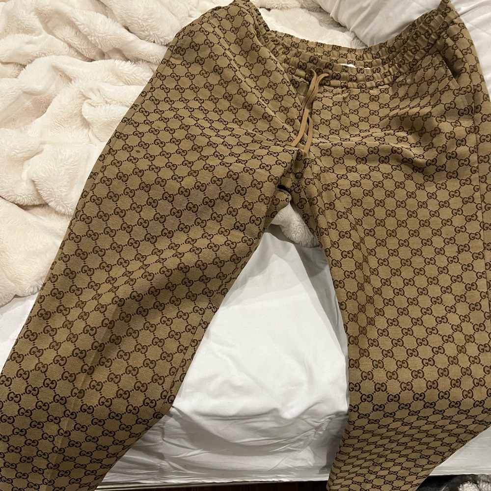gucci gg straight leg with draw string pants...size 54
